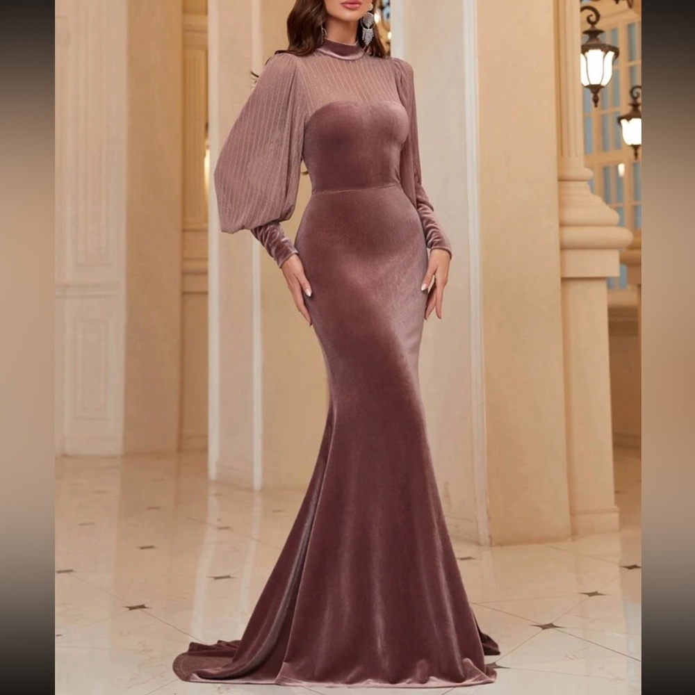 Elegant Mauve Evening Gown